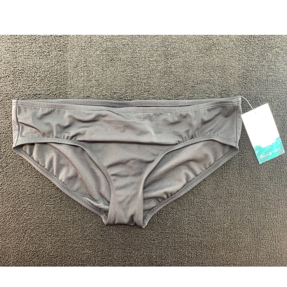 Aqua Tech Womens Classic Brief Swimsuit Bottoms Black Size L Performance Sun‎